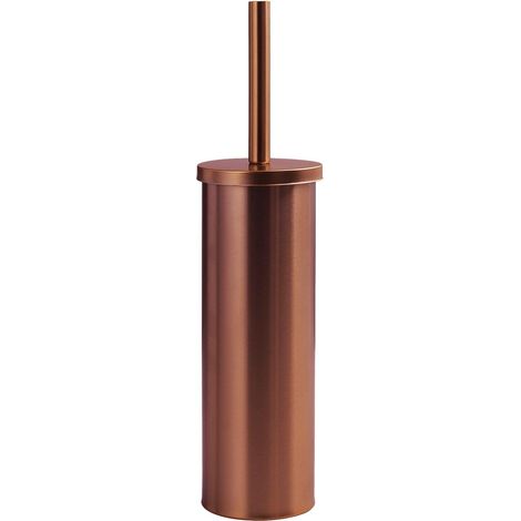 Brosse de Salle de Bain WC en Acier Inoxydable, Brosse WC Couleur Or Rose, Brosse de Salle de Bain à Poser avec Brosse Ronde en Poils Noirs en Nylon, Tasse intérieure Amovible (1/3)