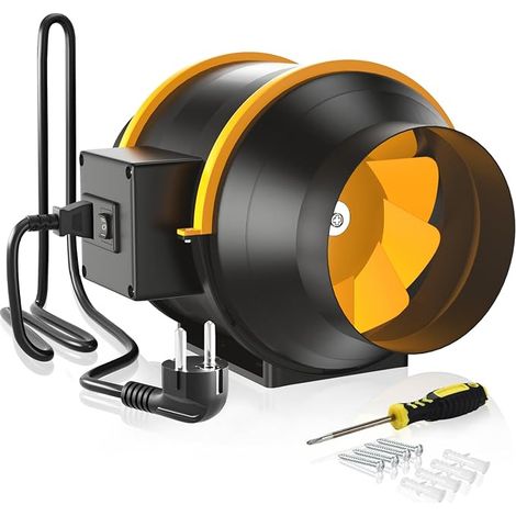125mm Adjustable 230V Silent Extractor Fan IEC Plug 1.5m Power Cord Bathroom Office Planting Tents (1/5)