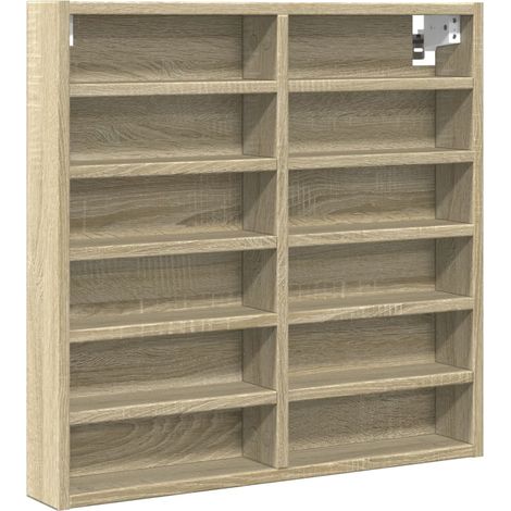 vidaXL Armoire à vitrine chêne sonoma 60x8,5x58 cm bois d'ingénierie