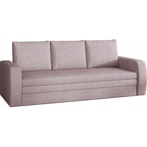 Canapé lit tissu parme clair avec coffre de rangement Liverna 220cm (1/5)