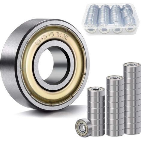 32 Pcs Roulement 608zz, Carbone Acier Double Blindage 608 Bearing pour Patins Rollers Skateboard Longboard Trottinettes (8 x 22 x 7mm) (1/5)