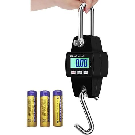 1 Hängewaage – Digitalwaage mit Haken – Hohe Präzision 0,05 kg – Für Jagd, Landwirtschaft und Outdoor-Aktivitäten – Schwarz – 300 kg (1/5)