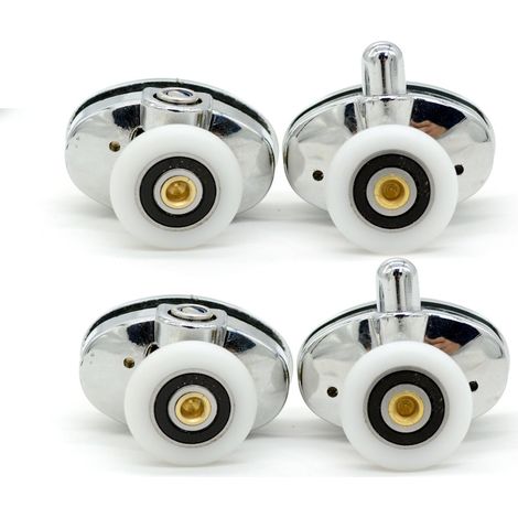 Lot de 4 roulements de porte de douche ovales - 23 mm (1/5)