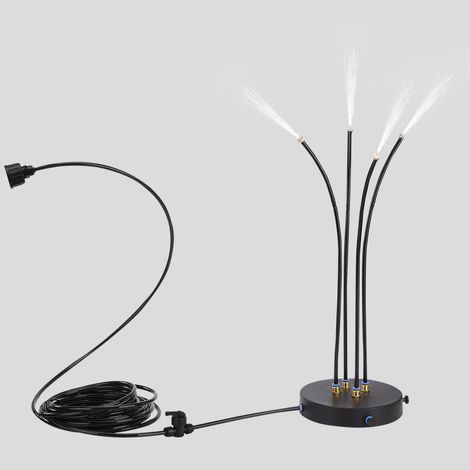 Brumisateur sur pied extérieur, système de refroidissement par brume, tuyau flexible à mémoire de forme, base stable, plastique noir, interface US/EU (1/5)