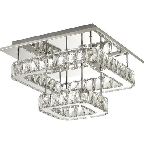 Projecteur LED à encastrer à 2 niveaux avec verre en cristal - Chrome (1/3)