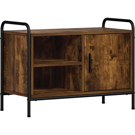 TV Cabinet 67.5 x 33 x 50 cm Smoked Oak Engineered Wood vidaXL (1/5)