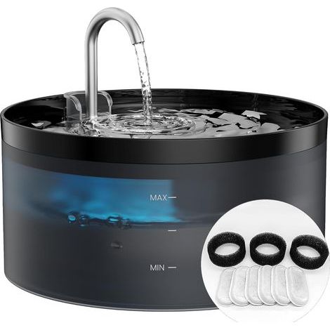 Cat water fountain, 3.2 L, silent pump, triple filtration, 9 filters included, integrated LED (1/5)