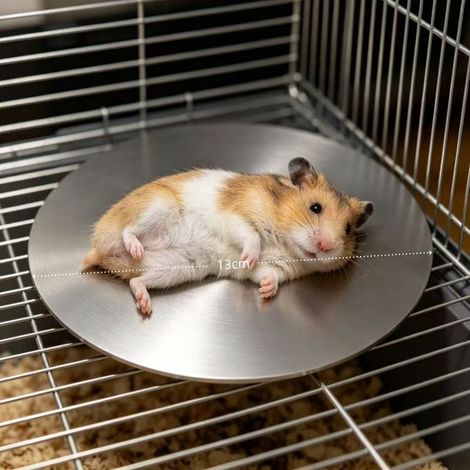 Aluminium-Kühlmatte für Hamster, Sommerkühldecke für Nagetiere, Kühlbett-Käfigzubehör-x