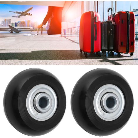 Jeu de Roues de Remplacement pour Bagage 54x18mm Roulement Double Silencieux en PU avec Kit d'Installation
