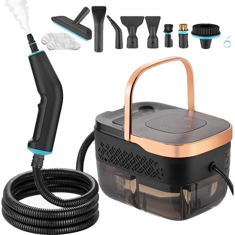 Limpiador a vapor portátil, calentamiento rápido, limpieza sin productos químicos, negro, 220 V-a (1/2)