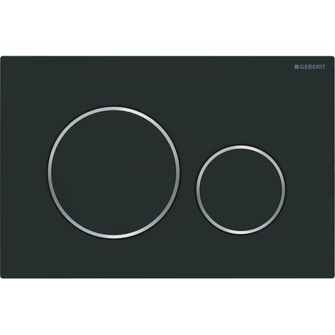 PLACCA DI COPERTURA 2 TASTI SIGMA 20 GEBERIT- Nera opaca bordi tasti cromo GEBERIT