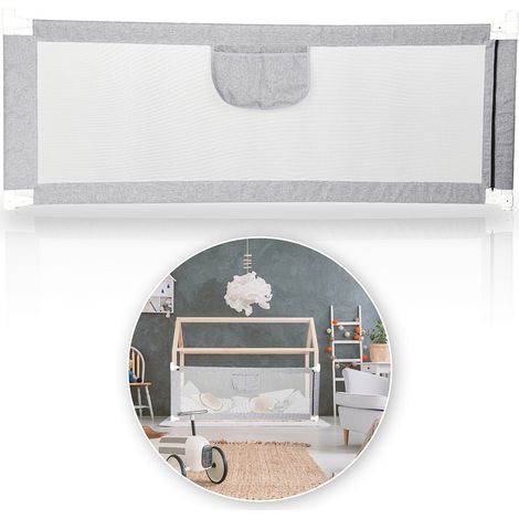 Wolketon Barandilla de cama infantil 150 CM Barandilla de cama infantil elevable Barandilla de cama vertical anticaída