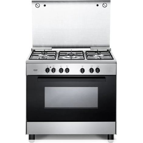 De’Longhi FMX 96 SG Cucina Elettrico Gas Nero, Acciaio inox