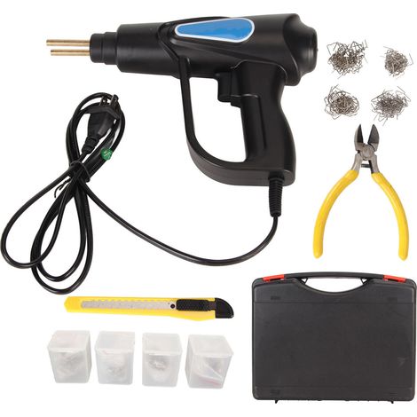 Kit de réparation de pare-chocs auto, soudeuse plastique à agrafes chauffage rapide, 110V prise US, noir (1/5)
