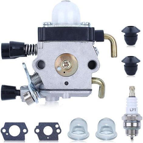 Carburateur pour Stihl FS55 FS38 FS55R FS55RC HL45 KM55 FS80 FR85 FH75 FS45 FS46 FS74 FS75 HL75 HS70 C1Q-S63 C1Q-S69 avec rondelle, bougie d'allumage, filtre éponge, tuyau (1/4)