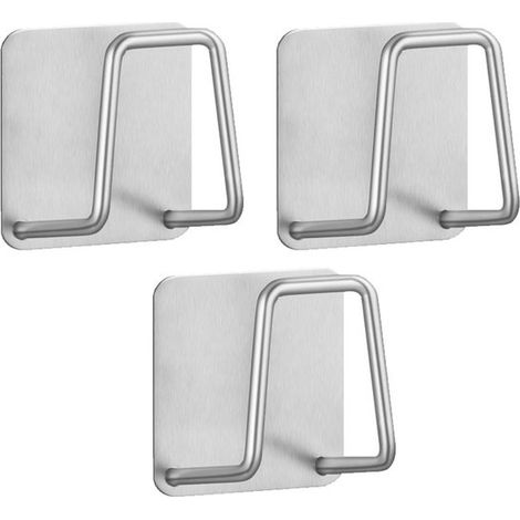 3 porta spugne per lavello - Autoadesivi in acciaio inox 304 - Porta spugne per organizzare cucina e bagno - Argento (1/5)
