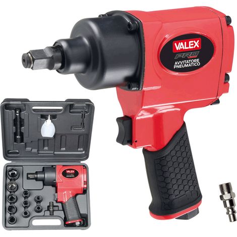 Valex Avvitatore Pneumatico 1/2" Nero con 10 Bussole e Valigetta