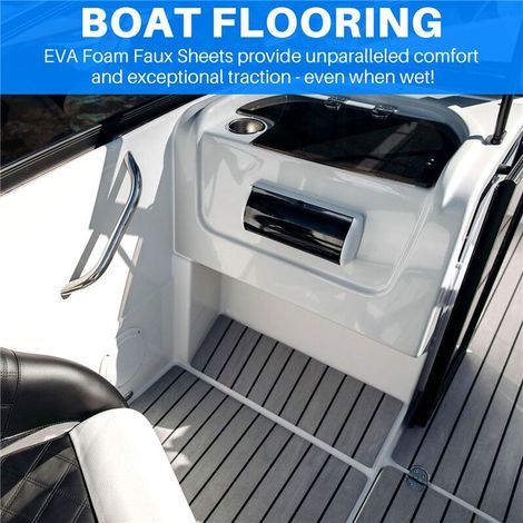 6MM Auto-AdhéSif EVA Mousse Feuille de Teck Marine Bateau Yacht SynthéTique Platelage Mousse Tapis de RevêTement de Gris 240X45Cm (1/5)
