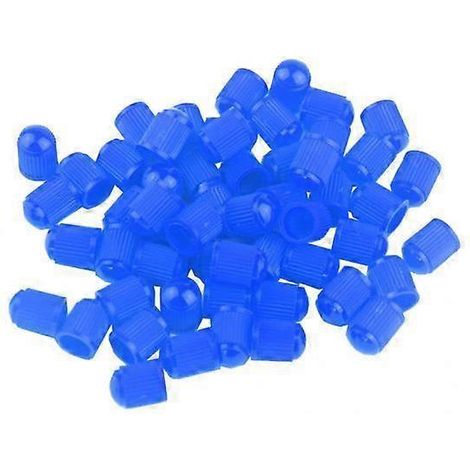 2 paquets de 100 bouchons de valve de pneu en plastique bleu (1/5)