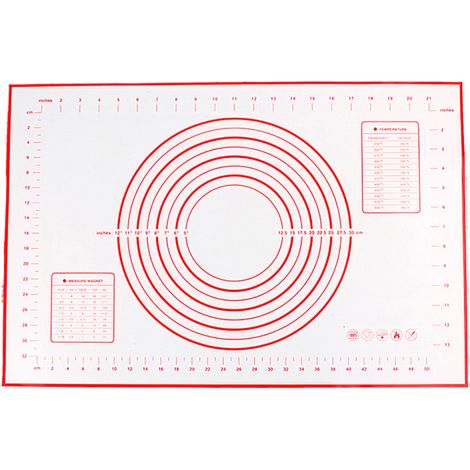 Tapete de silicona para hornear con graduaciones, antideslizante y antiadherente, ideal para repostería, cumpleaños y bodas. Perfecto para cocinar, fiestas y recepciones.