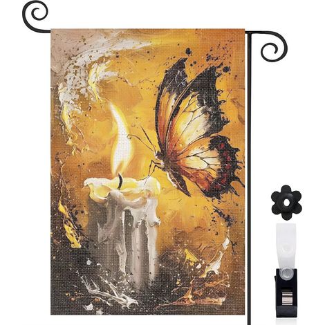 Drapeau de jardin décoratif décoration pour maison de campagne toile durable double face 30 x 45 cm pour porche et cour (1/5)