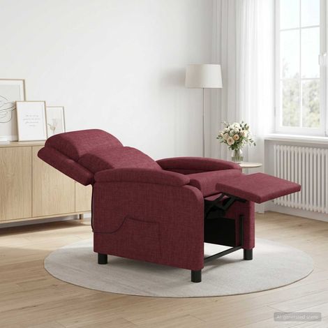 vidaXL Silla de masajes reclinable Rojo vino Tela (1/5)