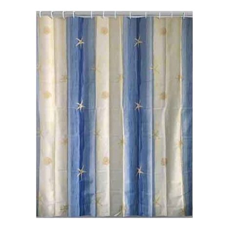 TENDA DOCCIA IN POLIESTERE 'OLTREMARE' 180x200 cm - Beige/Azzurro - GEDY