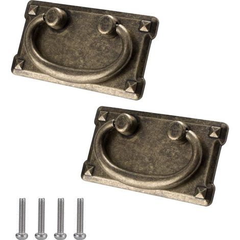 Pomolo per Cassetto in Ottone 2 Pezzi Pomolo per Mobili Vintage Maniglie Retrò Maniglie Antiche con Viti Accessori (1/5)