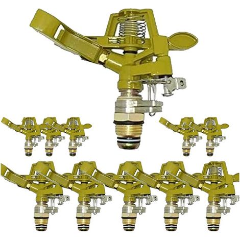 Set di 25 Irrigatore da irrigazione in ottone, zinco regolabile  Spruzzatore a impatto 1/2''  Spruzzatore da giardino con