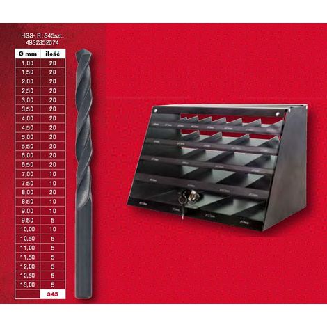 Set di punte da trapano Milwaukee HSS-R da 1-13 mm + espositore da 345 pezzi (1/2)