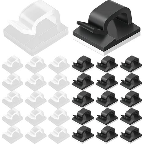 Confezione da 100 clip per cavi, clip per cavi per auto, organizer per cavi, gestione cavi adesiva, fascette autoadesive, organizer per clip per cavi