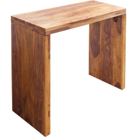 Escritorio recto ORBO 100 cm en madera maciza de Sheesham barnizada – Diseño limpio marrón natural (1/5)
