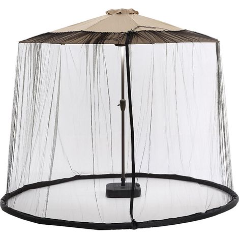 Moustiquaire d'extérieur pour jardin avec entrée zippée et conception pliable (noire, circonférence de 9,6 m). (1/5)