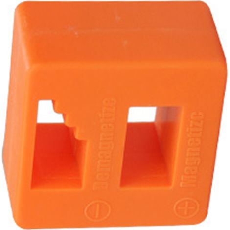 Bloc magnétique/démagnétiseur 2 en 1 pour embouts de tournevis et pièces métalliques - Accessoires orange (1/5)