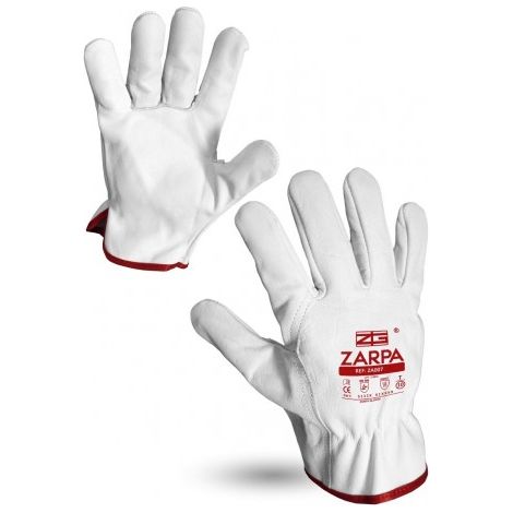 GUANTE DE PIEL FLOR CON RIBETE ROJO. FLEXIBLE Y TRANSPIRABLE T-10 GROSOR 1,1 - 1,3 MM - ZARPA GLOVES