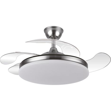 Ventilador de Techo con luz LED Yatek KALA 59W color Niquel con Aspas Retráctiles invisibles, Motor DC y Mando a distancia (1/5)