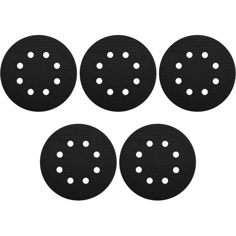 Almohadilla de interfaz de espuma de 125 mm con 8 orificios - Paquete de 5 - Accesorio para almohadilla de lijado - Diseño ergonómico