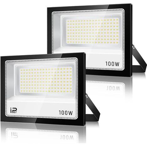 LED Floodlight 100W IP67 Waterproof 7000K Cool White for Yard, Garden, Garage (1/5)