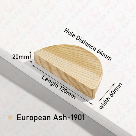 (Ensemble de 2 pièces) Boutons et poignées en bois pour meubles de cuisine et meubles à chaussures, style européen