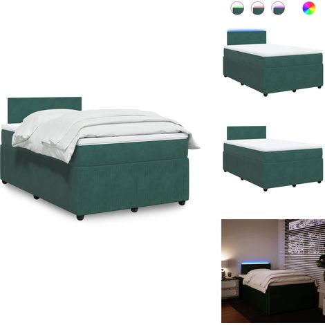 Sommier à lattes de lit et matelas Vert foncé 120x200cm Velours - Sommier À Lattes De Lit - Sommiers À Lattes De Lit - Lit - Meuble De Chambre À Coucher (1/5)