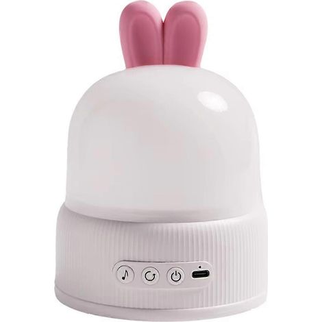 Niedliche Hasen-Projektorlampe für Kinder, Ozean-Projektionsschlaflampe – Weiß & Rosa