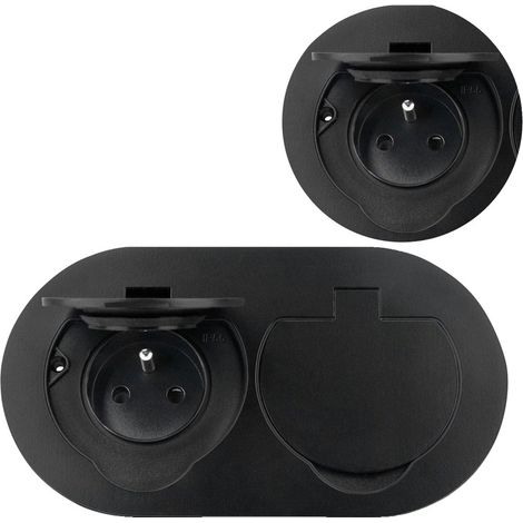 orno Prise étanche double noire 3680 W durable (1/2)