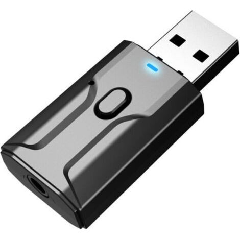 1 pièce Emetteur et récepteur Bluetooth 5.0. adaptateur audio sans fil USB avec câble audio 3.5 mm. faible latence. microphone intégré. pour voiture. maison. TV/PC/audio/tablette/casque (1/4)