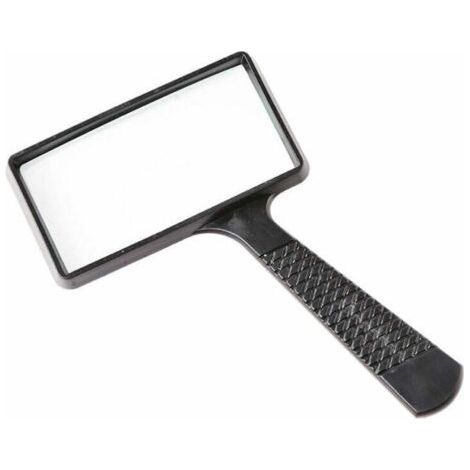 Lente d'ingrandimento portatile 10X, rettangolare, con lente in vetro antigraffio, ideale per anziani, lettura, hobby, riparazioni e osservazione.