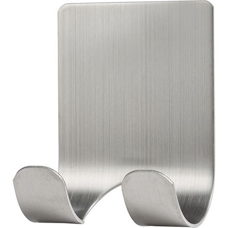 Ahlsen Ganchos adhesivos para soporte de maquinilla de afeitar, paquete de 4 ganchos de metal impermeables autoadhesivos multiusos, sin perforación, ganchos de pared para baño, acero inoxidable para b (1/5)
