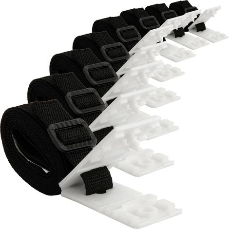 Lot de 8 sangles d'arrimage Sangles et clips d'arrimage pour enrouleurs Accessoires de rechange pour systèmes d'enrouleurs mobiles, bâches et couvertures de piscine (1/5)