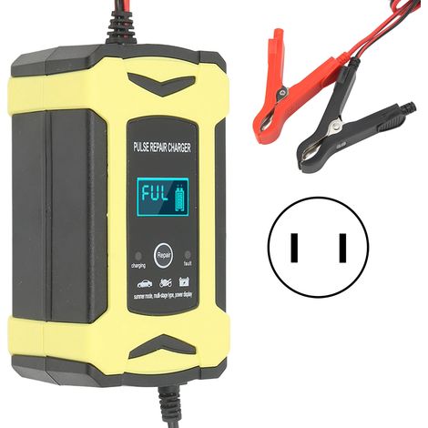 Chargeur de batterie intelligent 110-240V prise US, avec ventilateur de refroidissement, entretien automatique à impulsions haute et basse fréquence. (1/5)