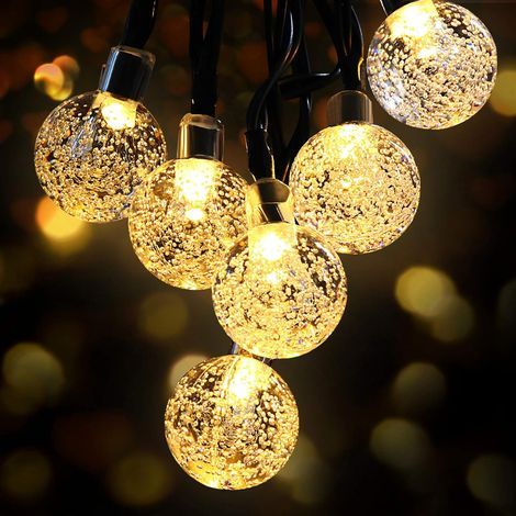Solar String Lights, 9M 50 LED String Lights Outdoor and Indoor 8 Modes IP65 Waterproof, USB String Lights for Christmas, Party, Garden, Patio, Balcony, Trees, Weddings（warm white） (1/5)