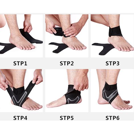 Attelle de cheville sportive (une paire) - Légère et respirante, support de cheville noir, unisexe, taille M (39-41) - Prévient les blessures sportives. (1/5)