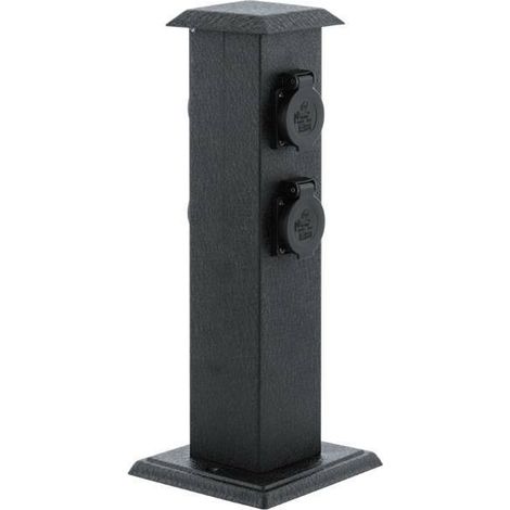 Eglo – Prise de courant complète pour extérieur – Métal noir – Indice de protection IP44 – 16A – 93426 (1/3)